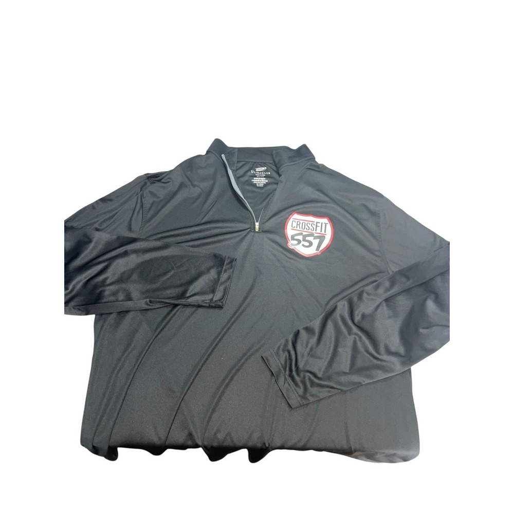 CrossFit 557 Long Sleeve Quarter Zip Ultra Club Cool And Dry Black Shirt Size XL
